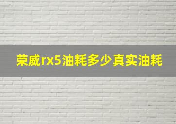 荣威rx5油耗多少真实油耗