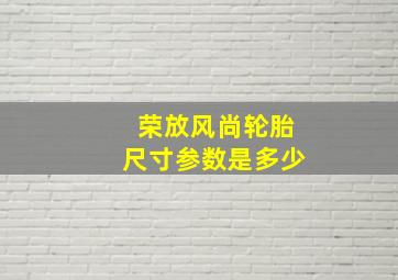 荣放风尚轮胎尺寸参数是多少