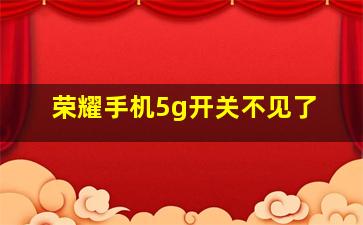 荣耀手机5g开关不见了