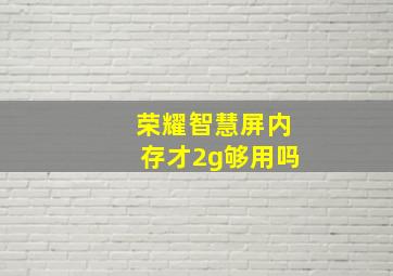 荣耀智慧屏内存才2g够用吗