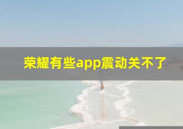 荣耀有些app震动关不了