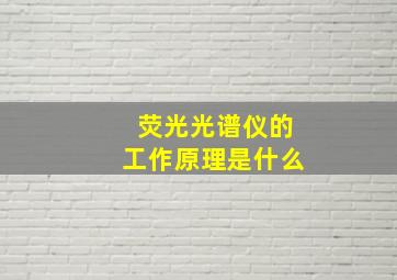 荧光光谱仪的工作原理是什么