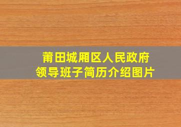 莆田城厢区人民政府领导班子简历介绍图片