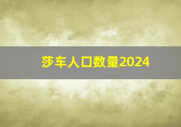 莎车人口数量2024