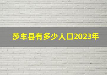 莎车县有多少人口2023年