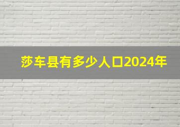 莎车县有多少人口2024年