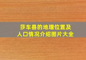 莎车县的地理位置及人口情况介绍图片大全