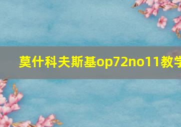 莫什科夫斯基op72no11教学