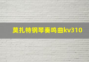 莫扎特钢琴奏鸣曲kv310