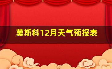 莫斯科12月天气预报表