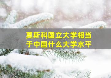 莫斯科国立大学相当于中国什么大学水平