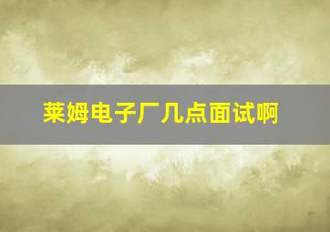 莱姆电子厂几点面试啊