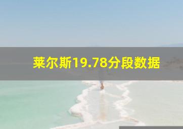 莱尔斯19.78分段数据