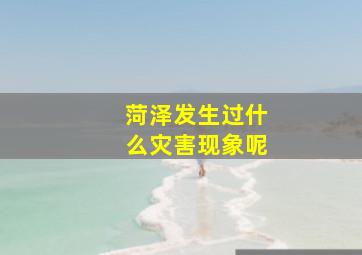 菏泽发生过什么灾害现象呢