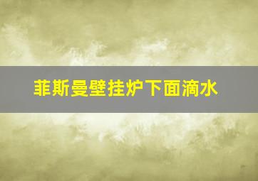 菲斯曼壁挂炉下面滴水