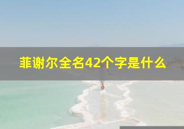 菲谢尔全名42个字是什么