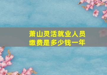 萧山灵活就业人员缴费是多少钱一年