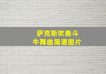 萨克斯吹奏斗牛舞曲简谱图片