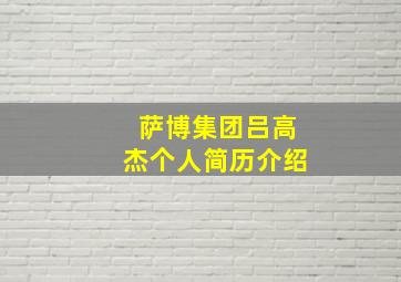 萨博集团吕高杰个人简历介绍