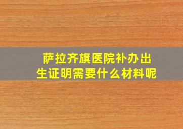 萨拉齐旗医院补办出生证明需要什么材料呢