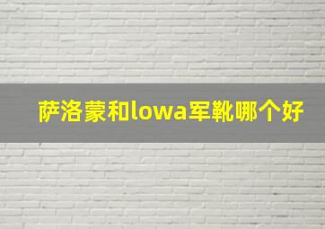 萨洛蒙和lowa军靴哪个好