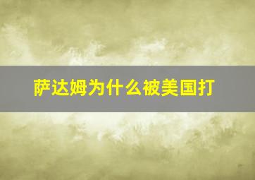 萨达姆为什么被美国打