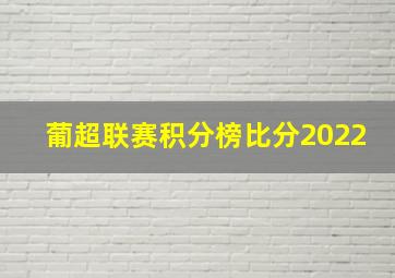 葡超联赛积分榜比分2022