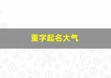 董字起名大气