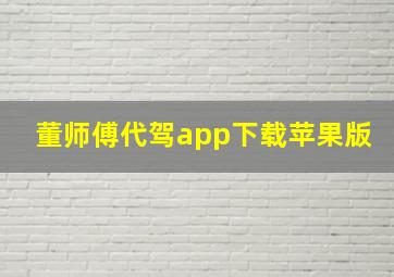 董师傅代驾app下载苹果版