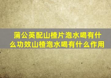 蒲公英配山楂片泡水喝有什么功效山楂泡水喝有什么作用