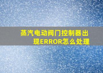 蒸汽电动阀门控制器出现ERROR怎么处理