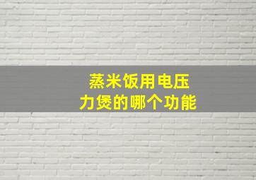 蒸米饭用电压力煲的哪个功能