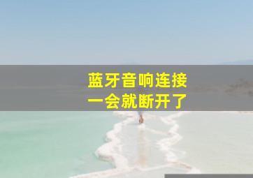 蓝牙音响连接一会就断开了