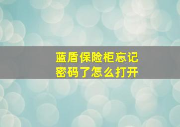 蓝盾保险柜忘记密码了怎么打开