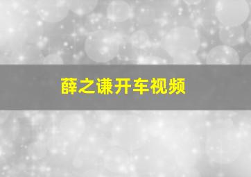 薛之谦开车视频