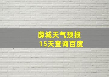 薛城天气预报15天查询百度