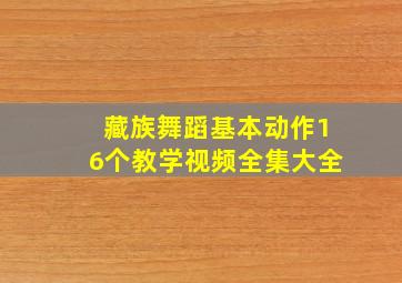 藏族舞蹈基本动作16个教学视频全集大全