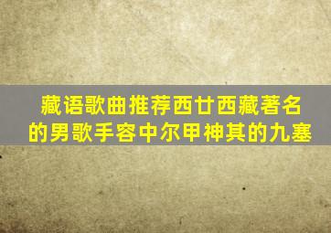 藏语歌曲推荐西廿西藏著名的男歌手容中尔甲神其的九塞