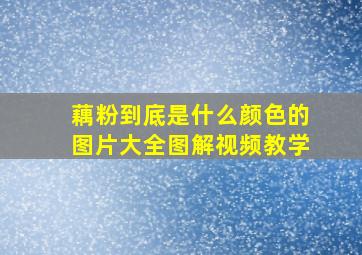 藕粉到底是什么颜色的图片大全图解视频教学