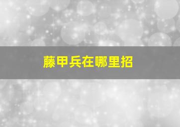 藤甲兵在哪里招