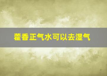 藿香正气水可以去湿气