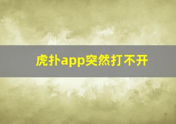 虎扑app突然打不开