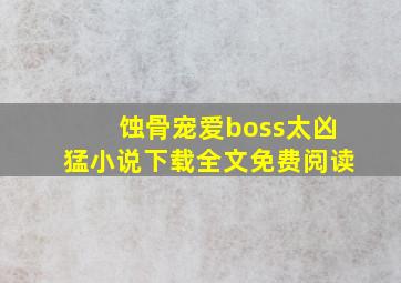 蚀骨宠爱boss太凶猛小说下载全文免费阅读