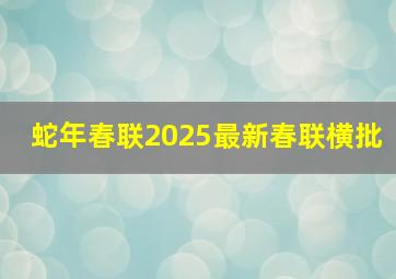 蛇年春联2025最新春联横批