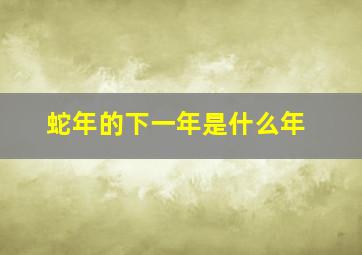 蛇年的下一年是什么年