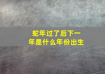 蛇年过了后下一年是什么年份出生