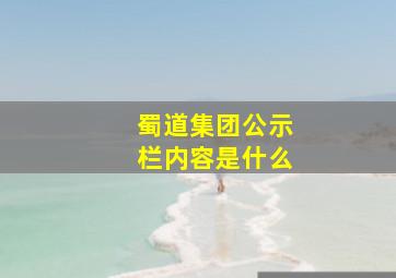 蜀道集团公示栏内容是什么