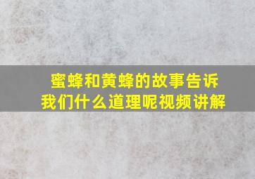 蜜蜂和黄蜂的故事告诉我们什么道理呢视频讲解