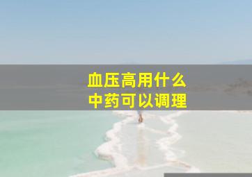 血压高用什么中药可以调理