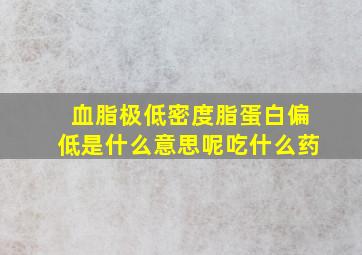 血脂极低密度脂蛋白偏低是什么意思呢吃什么药